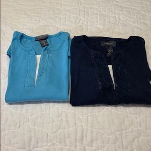 Woman Tops navy Blue or Sky Blue